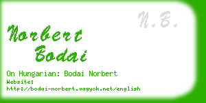 norbert bodai business card